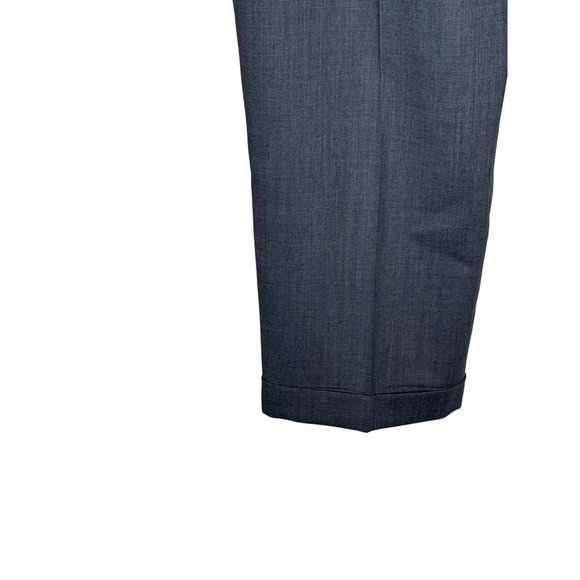 Samuelsohn Men Dress Pants Natural Stretch Lined Pleated Cuffed Hi-Rise Gray 34 - Picture 6 of 10